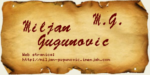 Miljan Gugunović vizit kartica